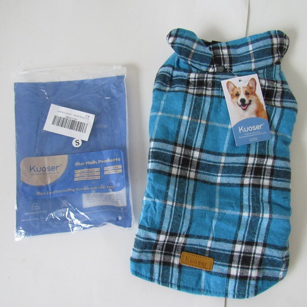 NEW $27 KUOSER REVERSABLE WINTER PLAID DOG JACKET/COAT SIZE SMALL